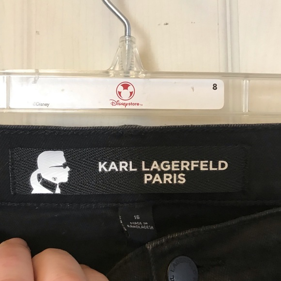 Karl lagerfeld black skinny ankle cropped jeans plus size 16 - Picture 3 of 6